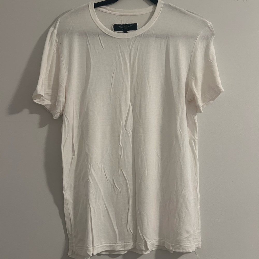 rag & bone Classic Cream Short Sleeve Tee